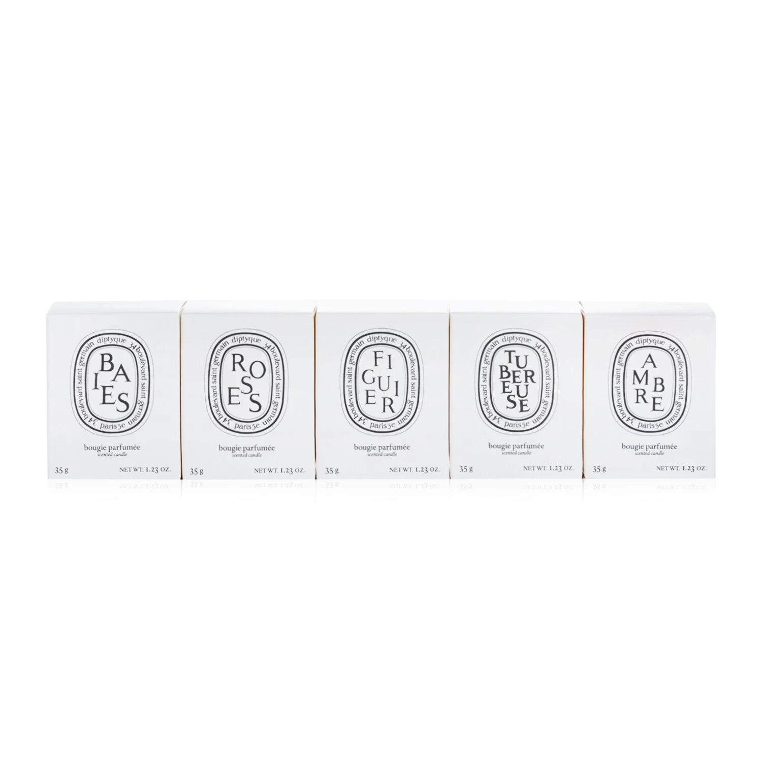 Diptyque Scented Candles Set - Berries, Roses, Fig Tree, Tuberose, Amber 5x35g/1.23oz - Image 3